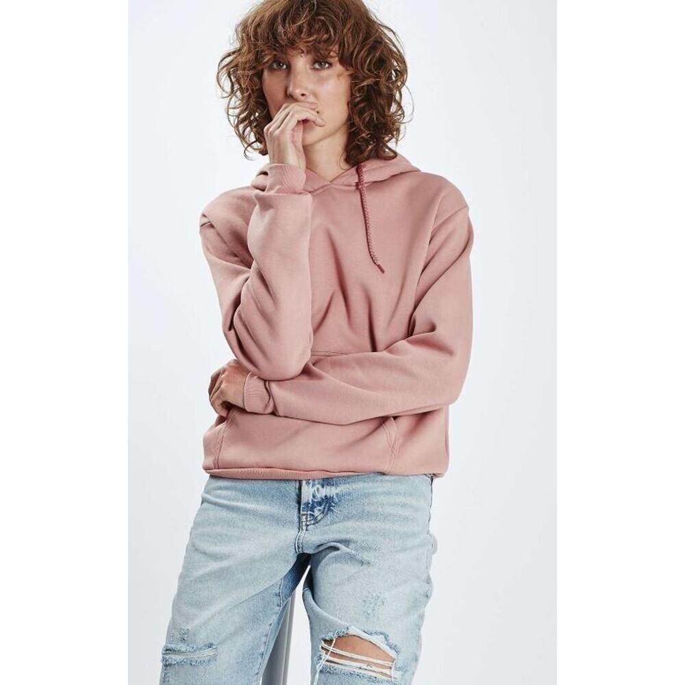 Topshop Women's Oversized Kangaroo Pocket Hoodie in Nude Adobe‎ Size 8 MSRP $45